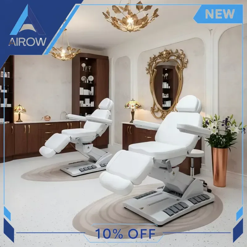 for Luxury Grey 4 Motor Electric Beauty Massage Bed Facial Tattoo Table Adjustable Spa Furniture Salon Equipment for