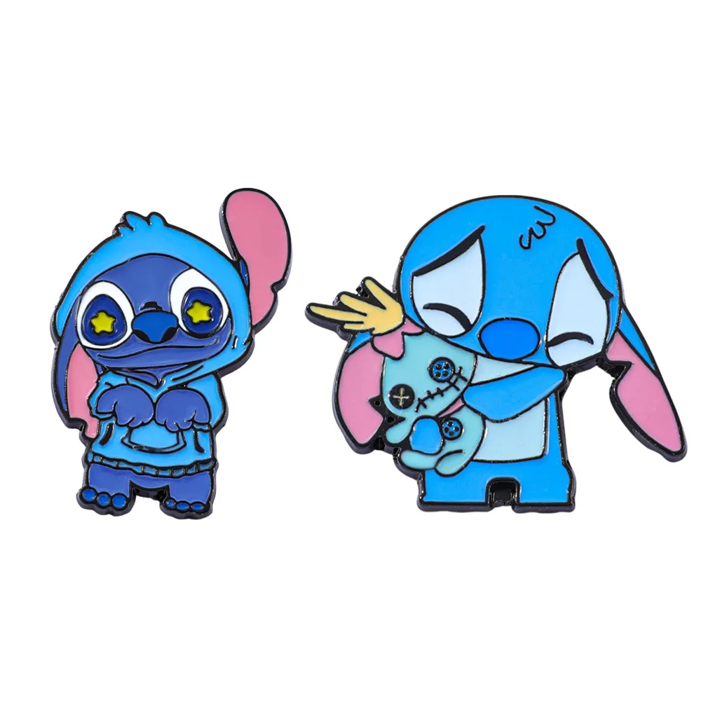 

Эмалированная булавка с рисунком Лило и Стич для творчества, рюкзак, одежда, металлический значок, украшение, аксессуары, подарок