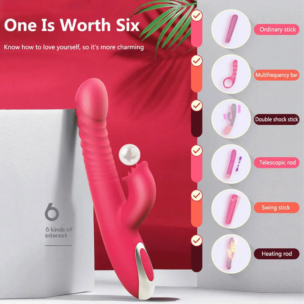 

Thrusting Dildo Sucking Vibrating Massager Licking Tongue Vibrator Friction Cups for Clitoris and Breasts and Clitoris Cup Toy