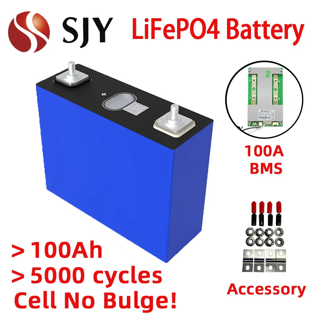 

New Prismatic LiFePO4 3.2V 100Ah 105Ah LFP Lithium Battery Cell DIY Rechargeable 12V 24V 48V Power/Storage System Battery Pack