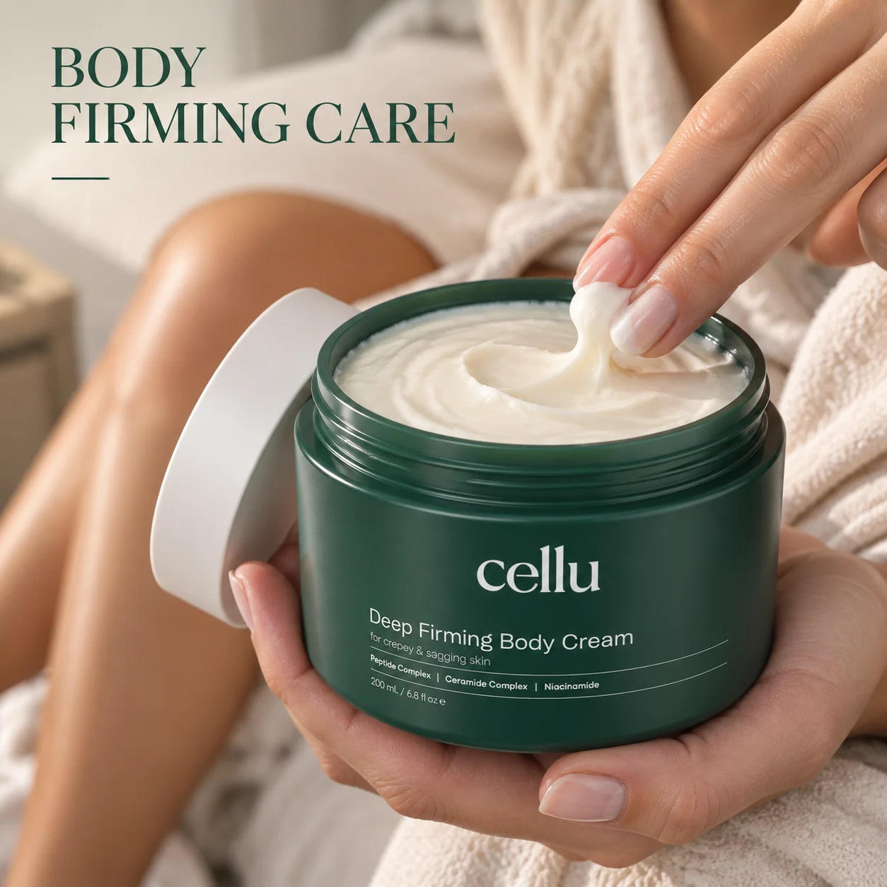 Cellu Deep Firming Body Cream 200ml Deep Hydration Moisturization For Crepey Sagging Skin Tighten Firm Body Lotion Skincare