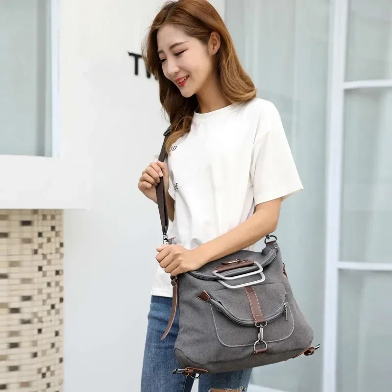 Women Handbags Female Canvas Bags Tote Multifunction Women Backpack Travel Bags Multifunction Women Backpack Travel Bags