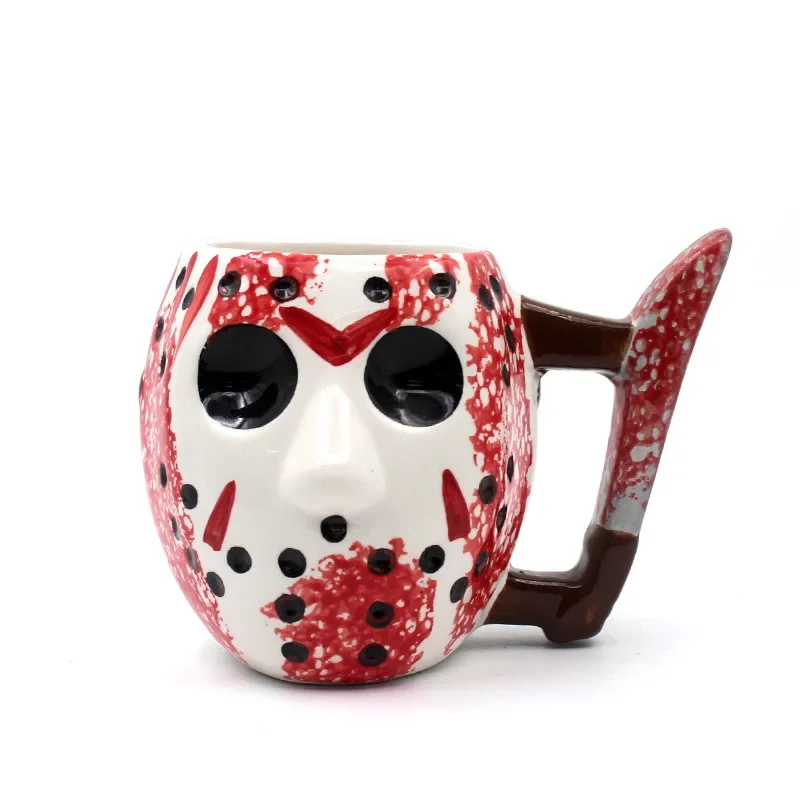 Prom Man Ghost Demon Hundred Slashes Man Ceramic Mug Coffee Cups Halloween Horror Freddy Jason Mask Cup