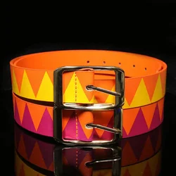 Anime JoJo's Bizarre Adventure Cosplay Kujo Jotaro Belt High Quality Accessories Prop Red Yellow Two Tune PU Waistband Halloween