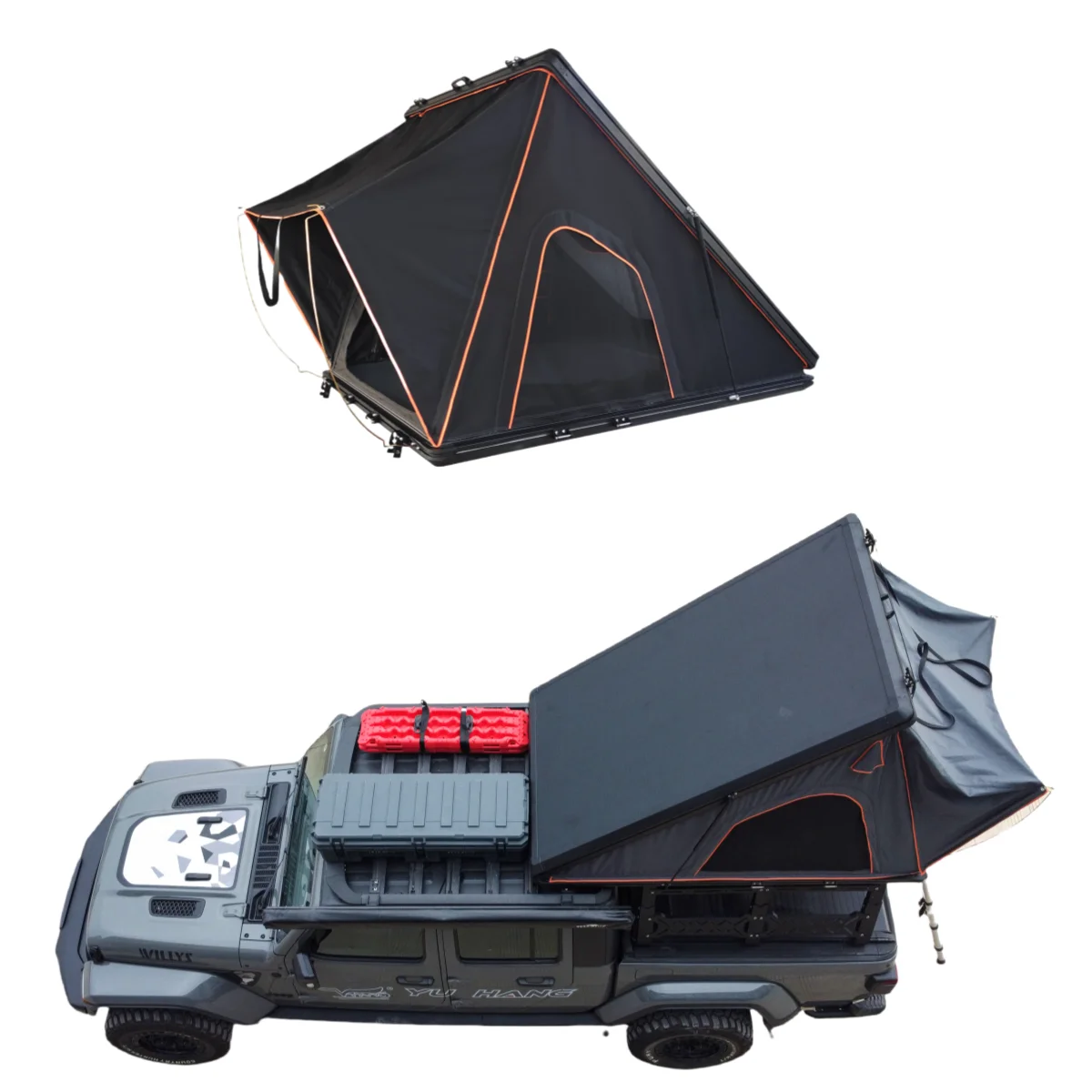 Sports-Style Universal Triangle Aluminum Cover Car Roof Tent Exterior Accessories