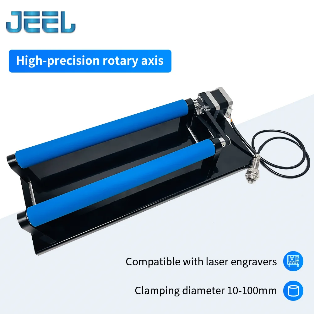 CNC Laser Rotary Roller Laser Engraver Y-axis Roller 360° Rotating for 10-100mm Engraving Diameter for Cylindrical Cans Objects