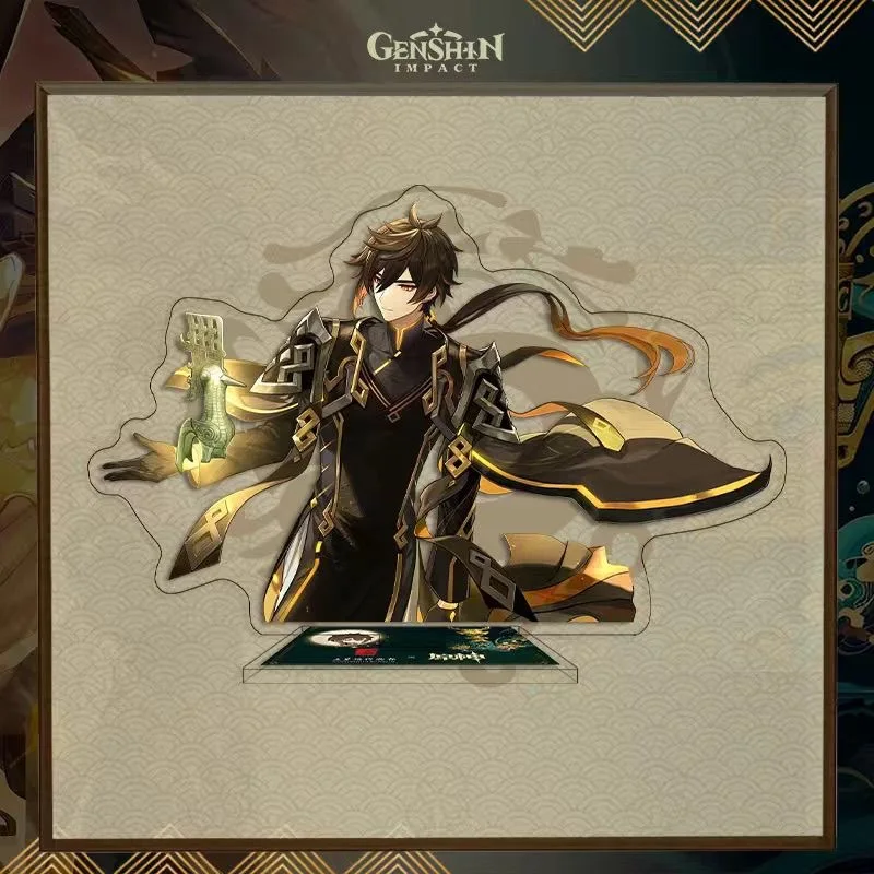 

Genshin Impact Zhongli половина длины косплей стоячий бренд аниме окружающая высокая красота столешница 10 см