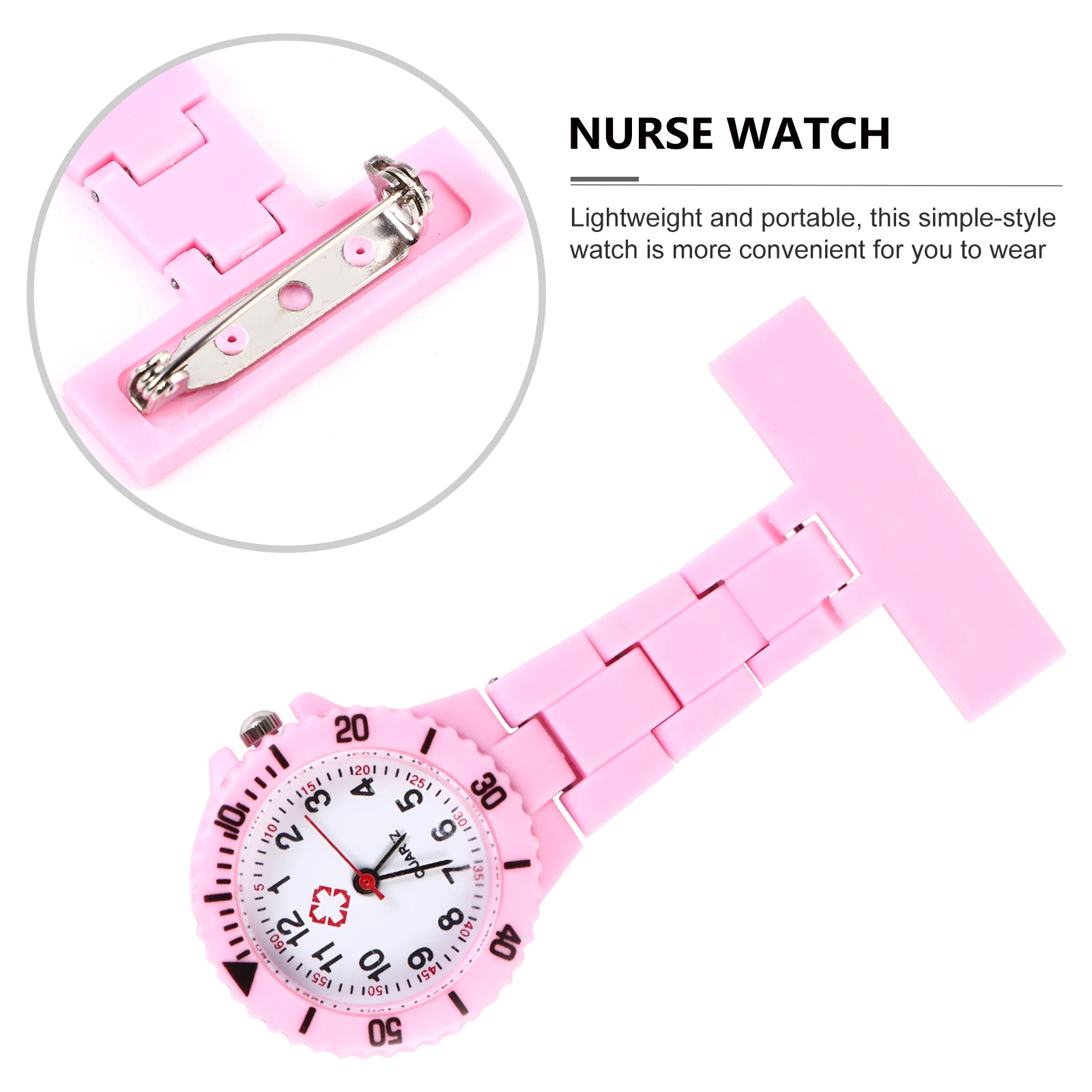

Women Nurse Watch Operated Big Dial Clip-On Brooch Long Working Time Fashion Watch For Healthcare Student