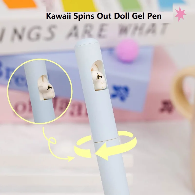 Kawaii Rotating Gel Pen Gradient 0.5mm Fast Drying Black Neutral Pens Rotating Appears PAPA Bear Comfortable Grip Smooth Writing