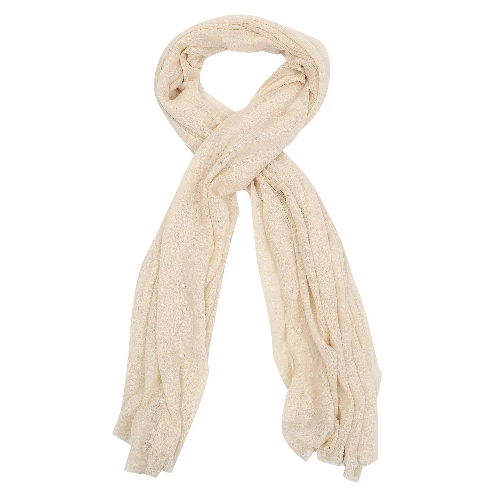 

Cotton Pearl Decoration Head Scarf Women Elegant Multi purpose Shawl Thin Girl Fashion Summer Versatile Outdoor Comfortable