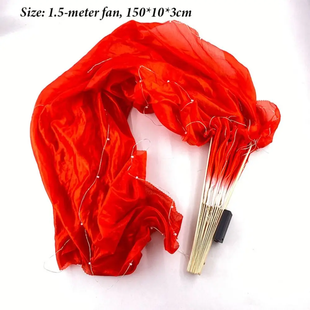 Leque de dança clássica led, cor gradiente, 1.5m, adereços de performance, leque de dança do ventre, imitação longa de dançarina de rayon, prática de leque de seda