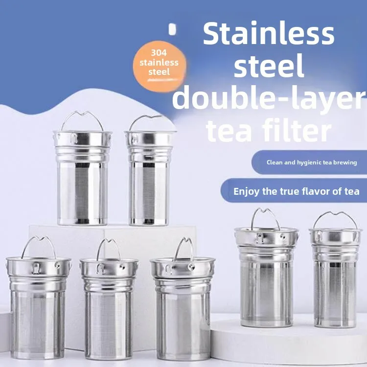 

Stainless Steel 304 Tea Strainer Glass Cup Insulated Water Bottle Tea Water Separation Storage Filter Cup Tea Net Kitchen Tools