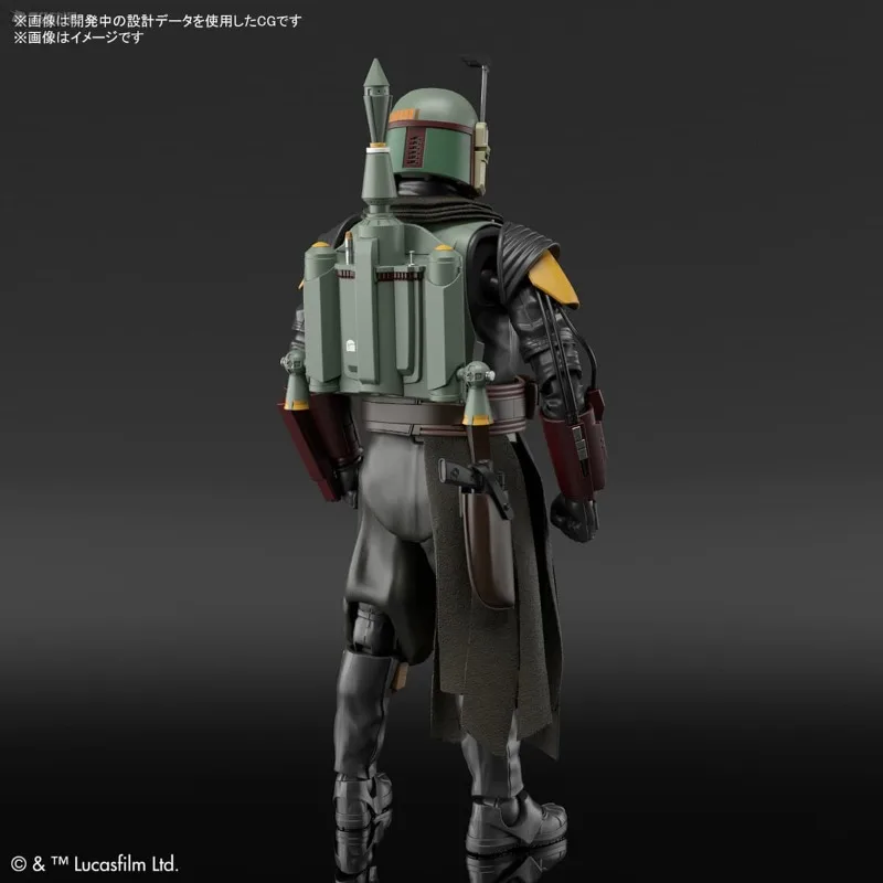 BANDAI Echte STAR WARS-serie Bandai Star Wars geassembleerd karakterserie 1/12 Boba Fett (Mandalorian) plastic montagemodel