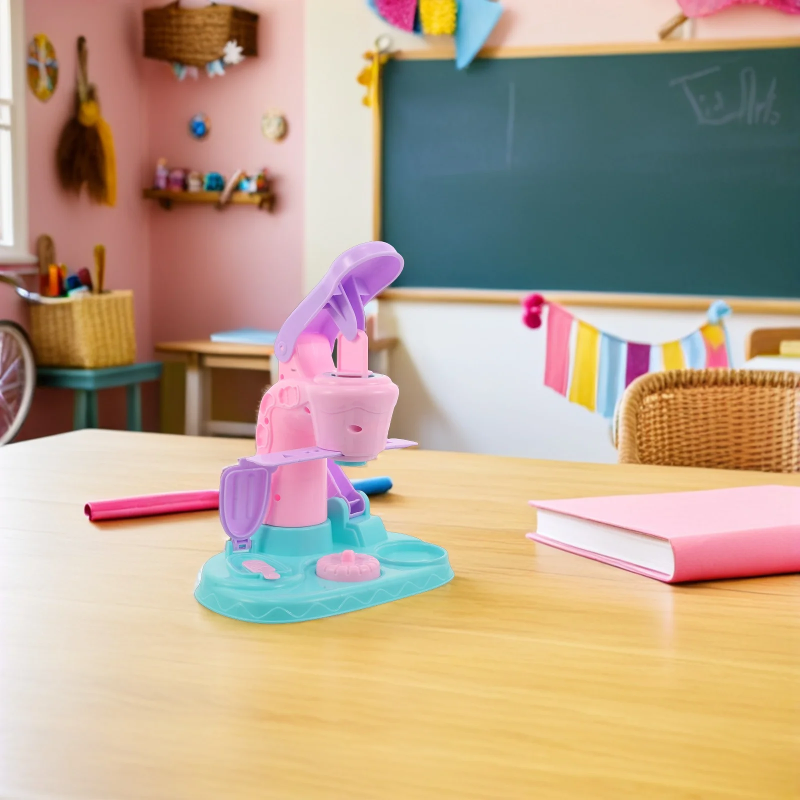 

1 Set Diy Ice Cream Kit For Kids Modeling Dough Tools Pretend Play Baking Toy, Portable Molding Clay Set For Toddlers, Ice Cream