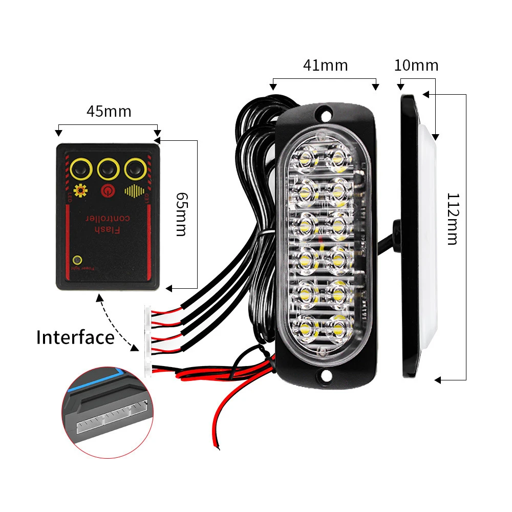 Luz estroboscópica de advertencia LED 4 en 1, ámbar, rojo, azul, 12V, 24V, rejilla delantera para camión y coche, lámparas de señal de Flash de emergencia, estroboscopio automático