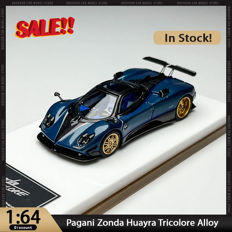 

New In Stock Hh Model 1:64 Pagani Zonda Huayra Tricolore Alloy Model Car Miniature Diecast Pagani Ornaments Custom Toys Kid Gift