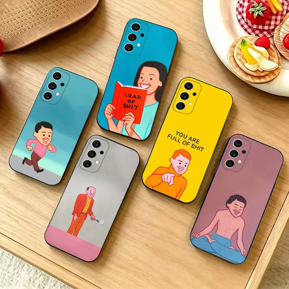 Joan Cornella Funny Anti-i Fashion Black Silicone Protective Phone Cover, Suitable for Samsung S20-S26,Ultra,Plus,FE,Lite,5G