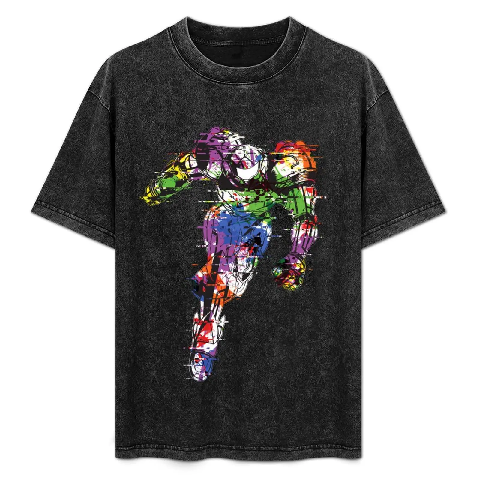 Samus Aran - Joins The Battle! Metroid [Glitch Remix Ver] T-Shirt blacks kawaii clothes custom t shirt mens t shirts pack