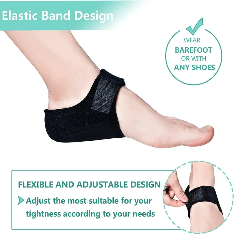 Plantar Fasciitis Heel Cups Heel Pain Protectors Heel Sleeves Pads Support for Heel Pain Heel Spur Cracked for Women Men Cushion