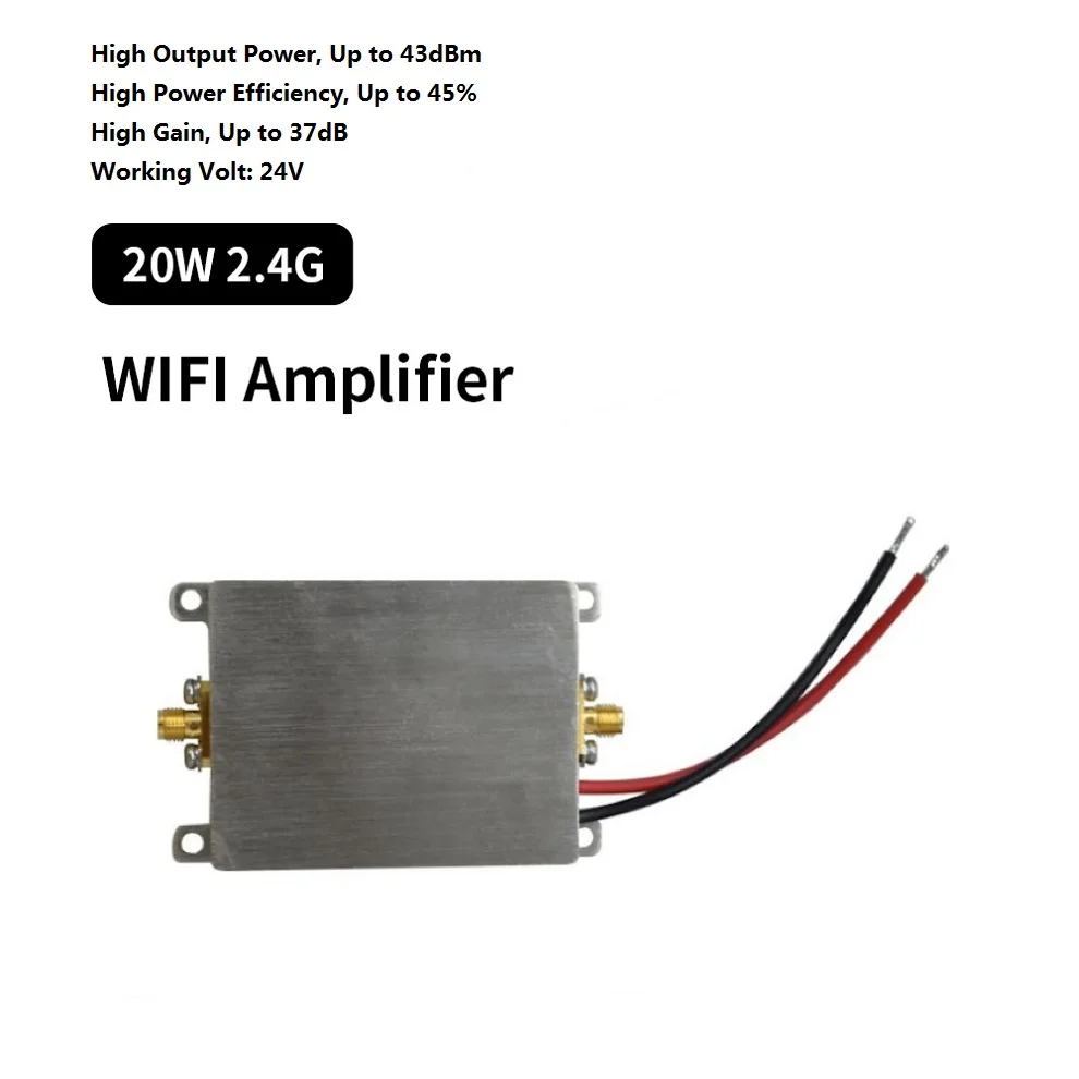 Wzmacniacz Wifi 20W/40W 2.4Ghz 2400-2500MHz moduł wzmacniacza mocy źródło sygnału zakres routera rozszerzający się Repeater 43/46dbm