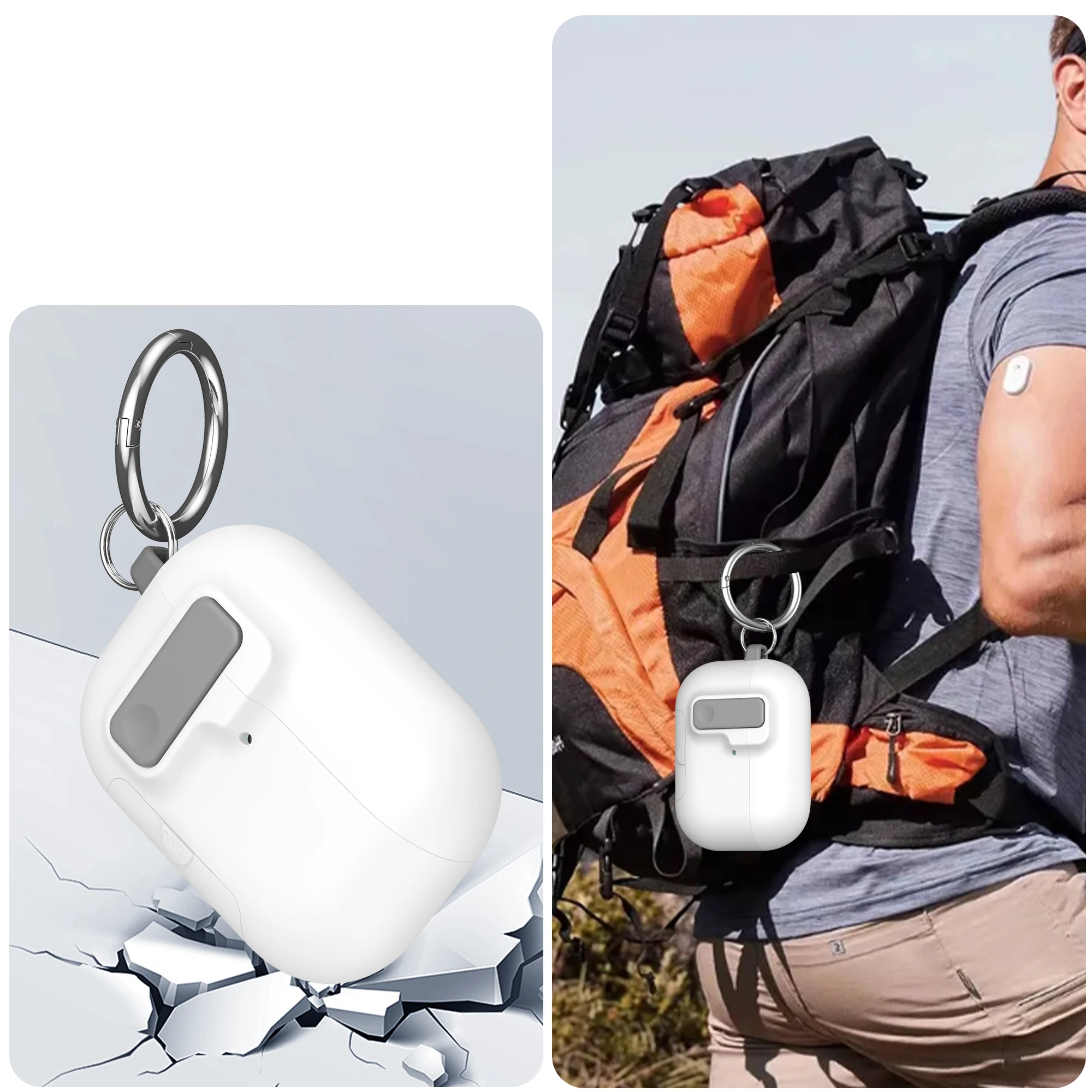 for Airpods Pro 3 Case (2025) with Safety Lock & Phone Stand TPU PC Case for Men Apple AirPods Pro 3rd Generation Case Cover Men