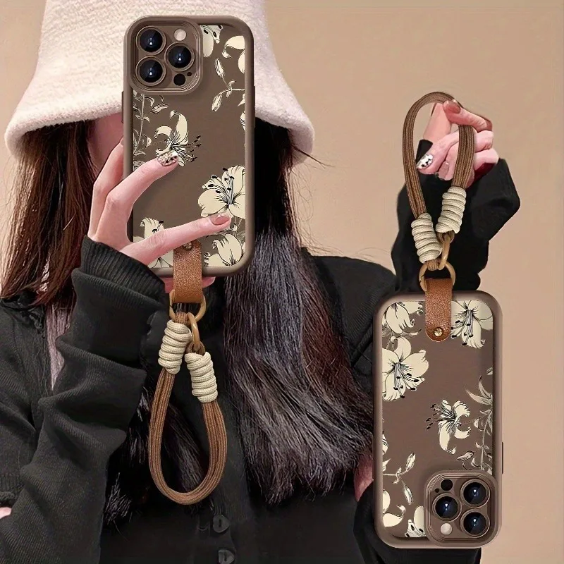 Retro-Blumenmuster Lanyard-Handyhülle für Samsung Galaxy Note 20 S24 S25 S26 Plus S24 S23FE S23 S24 S25 Ultra Cover – Detail 6