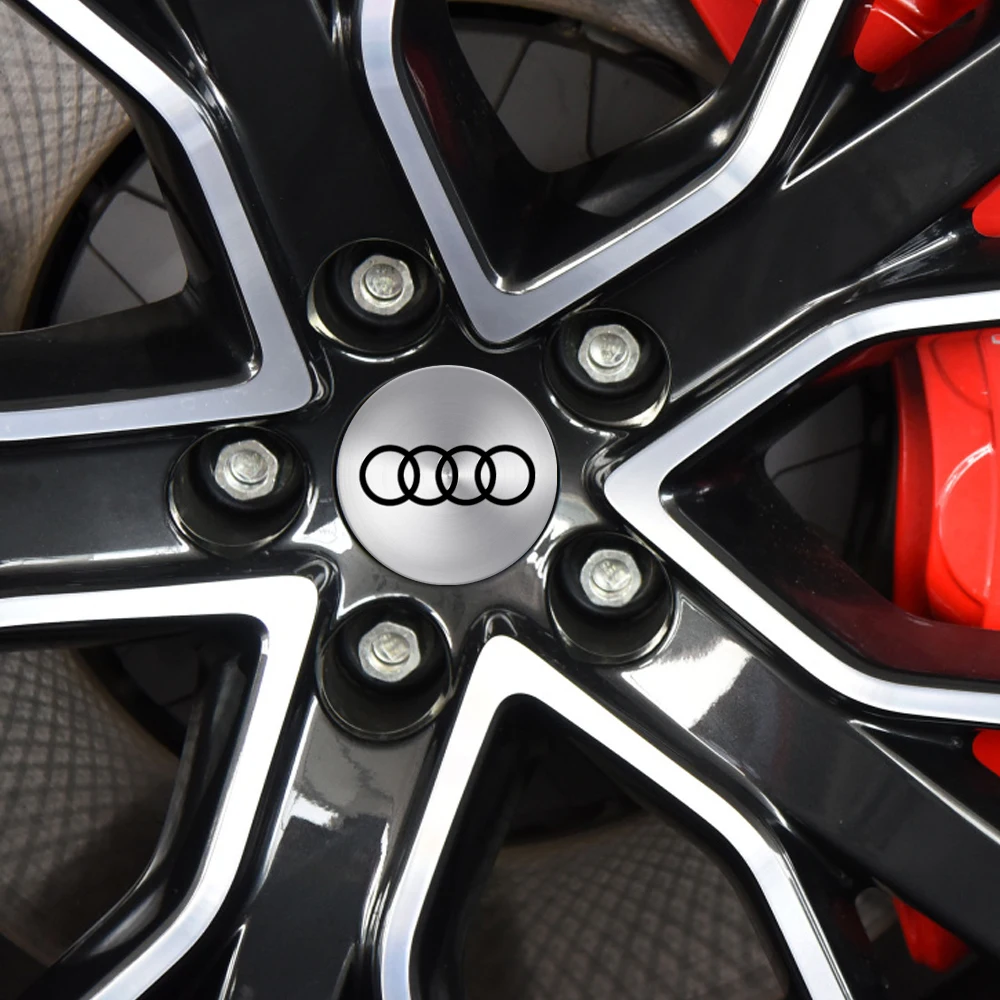 4pcs 56/65mm Car Wheel Center Hub Stickers 60/68mm Center Hub Cap Cover For AUDI RS Sline A3 A4 B8 A1 Q3 A5 Q5 A6 Q7 Accessories view 5