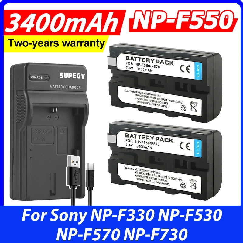 For NP-F550 NP-F570 NP F550 F570 Camera Battery + Charger With Micro usb port for Sony NP-F330 NP-F530 NP-F570 NP-F730