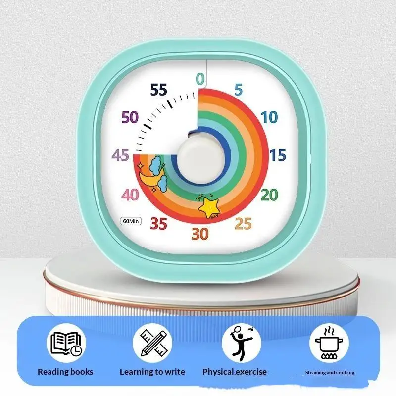 Silent Visual Timer Built In Night Light Multifunctional Stopwatch Daily Accessory For Classroom Home Kitchen School Use