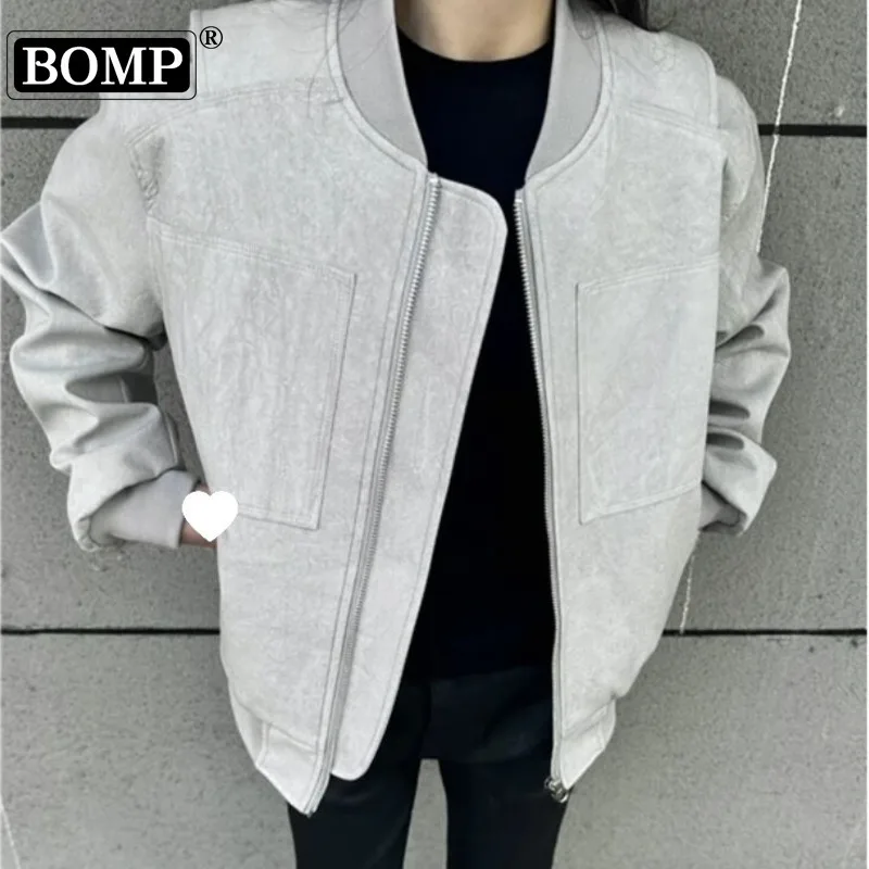 [BOMP] Baseball Jacket Men's Spring Autumn American Top Jacket Pilot Loose Short Jacket