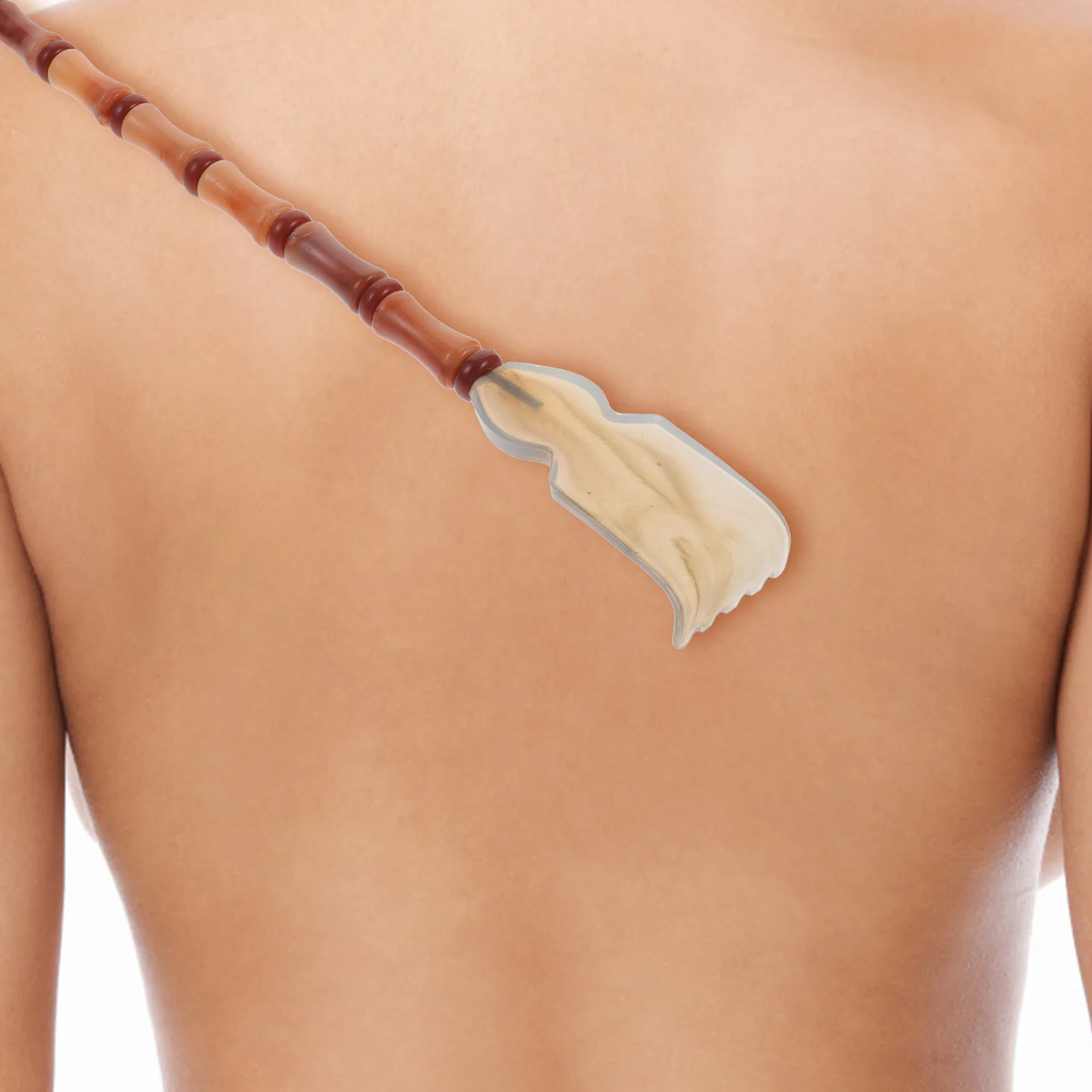 Tragbares Ochsenhorn-Rückenmassagegerät, ergonomisches Design, langer Griff, Juckreiz-Stoppstab, perfektes Geschenk für Familie und Freunde