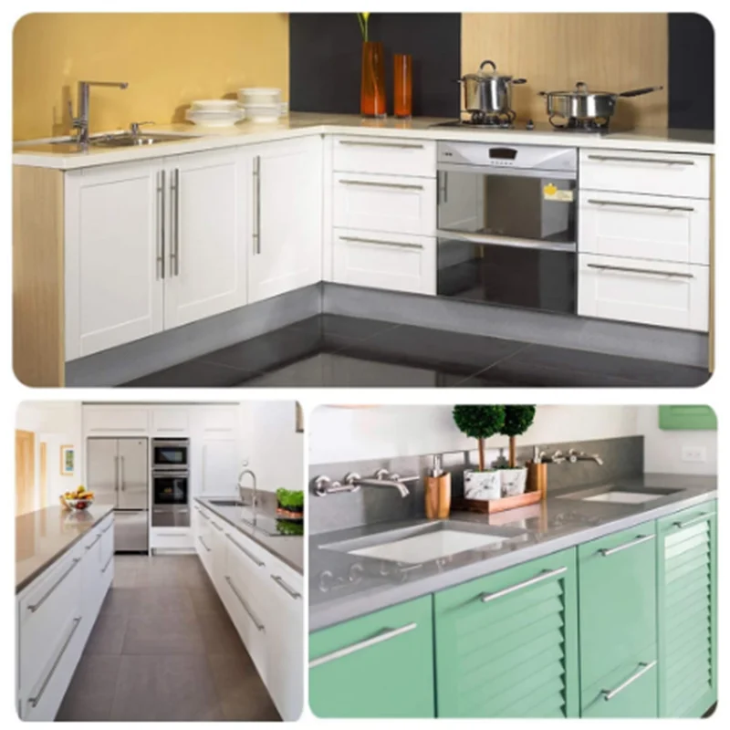 أسود ذهبي فضي مقبض الباب دولاب مقبض الأثاث مكتب درج سحب 50 مللي متر-500 مللي متر نحى الفولاذ المقاوم للصدأ المطبخ مقبض