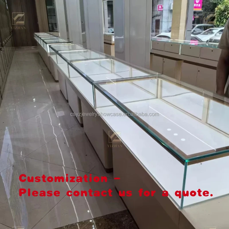 

Витрина-прилавок из нержавеющей стали и МДФ для выставок, демонстрации наград, ювелирных изделий и товаров для магазинов, с элементами из алюминия и стекла