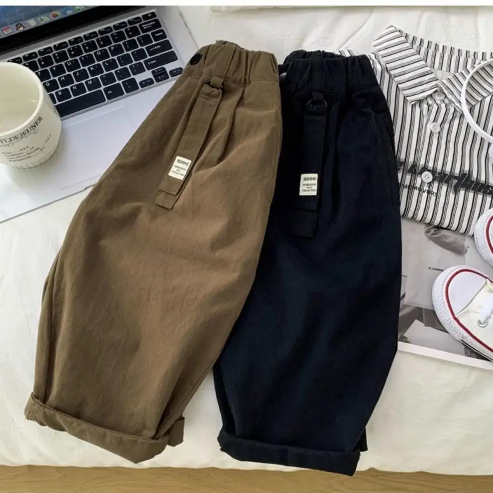 الربيع والخريف الفتيان السراويل الجديدة للأطفال السراويل القطنية الخالصة الاطفال السراويل فضفاضة #4