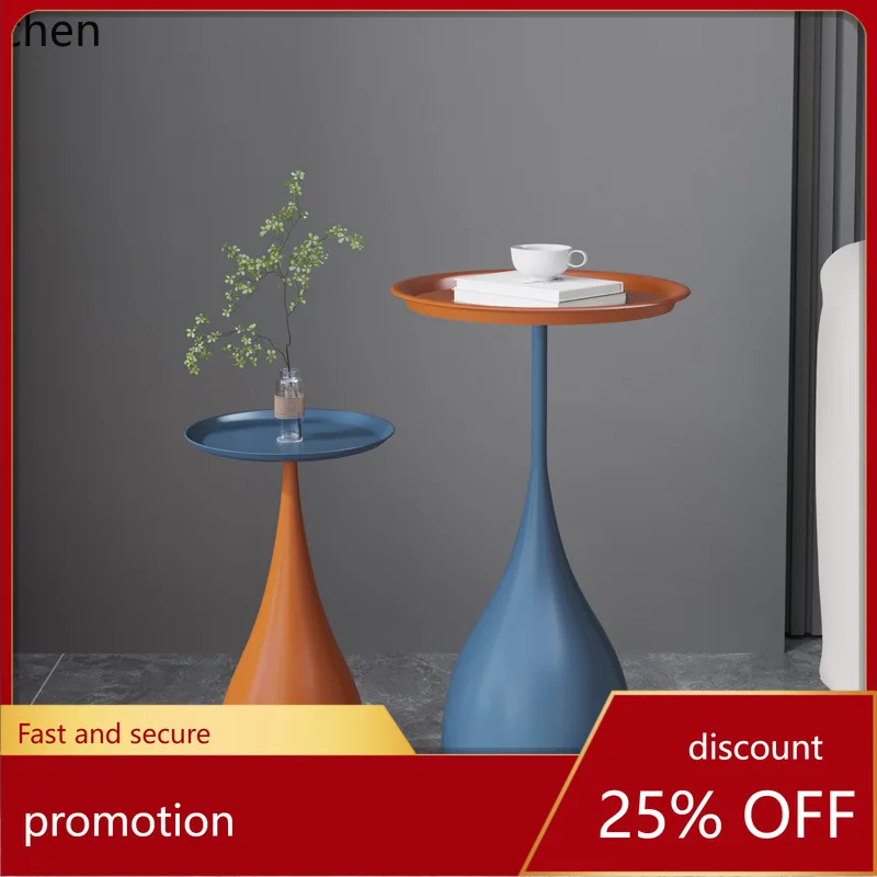 

HXL Sofa Side Table Simple Round Bedside Iron Art Coffee Table