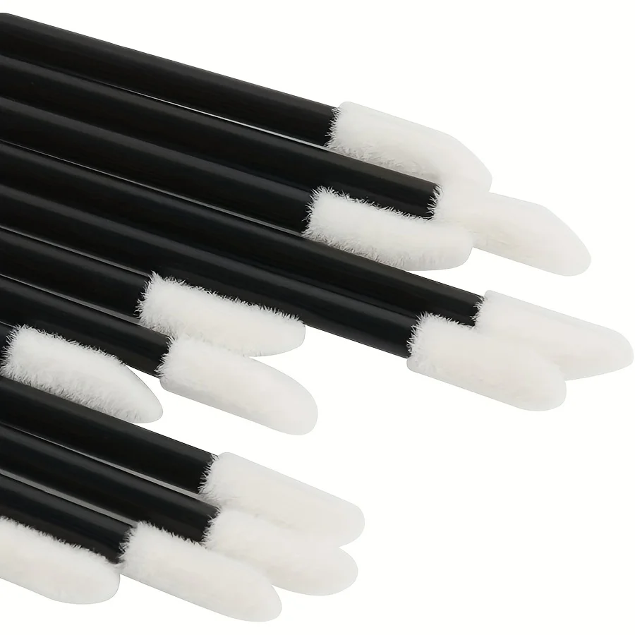 500本使い捨てリップブラシ - ラテックスフリーのリップスティックアプリケーター、精密チップ付き、サロン＆家庭用リップグロスワンド