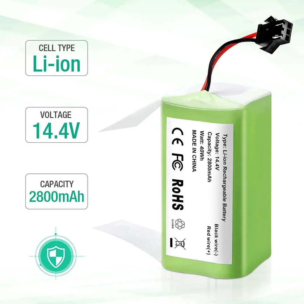 Batería de Iones de Litio de 14.4V 6800mAh para Conga 990 1090 Tesvor X500 Ecovacs Deebot N79 N79S DN622 Eufy RoboVac 11 11S RoboVac 30