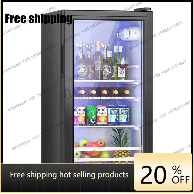 LS  Small Refrigerated Wine Cabinet Large Capacity Commercial Fresh  Cabinet Constant Temperature Tea Beverage Transparent