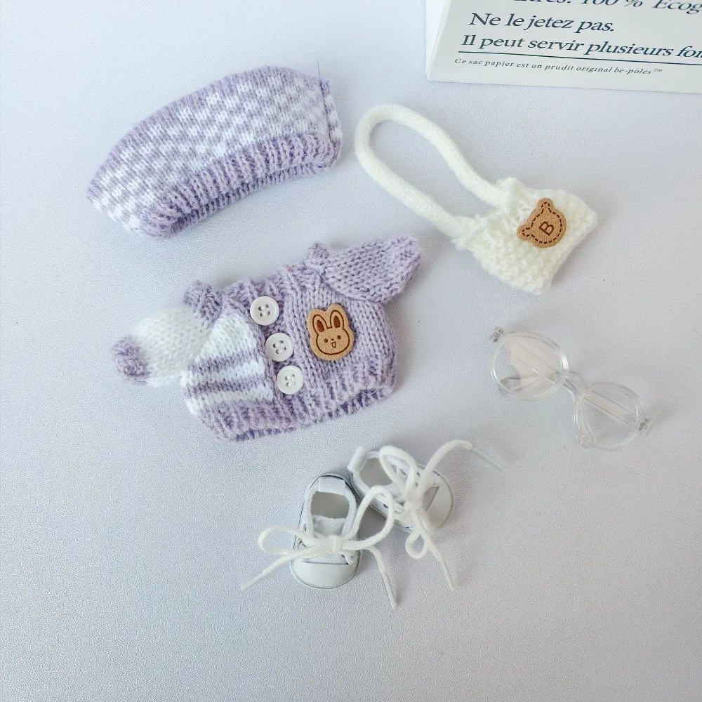 17 cm labubu vestiti vestito vestiti per bambole di peluche Macaron vestiti carini fai da te regalo per bambini vestiti per cani accessori per capelli vestiti v1 v2