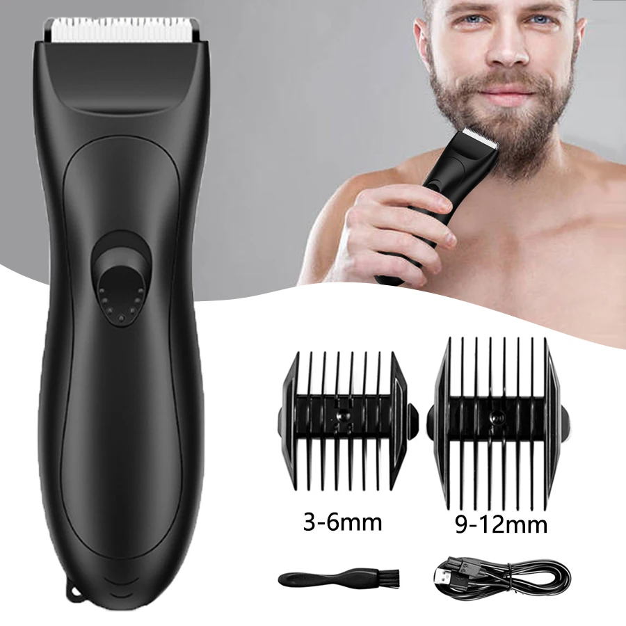 

Professional Waterproof Body Hair Trimmer Electric Razor for Men Epilator Groomer Bikini Shaver Groin Pubic Hair Removal Clipper