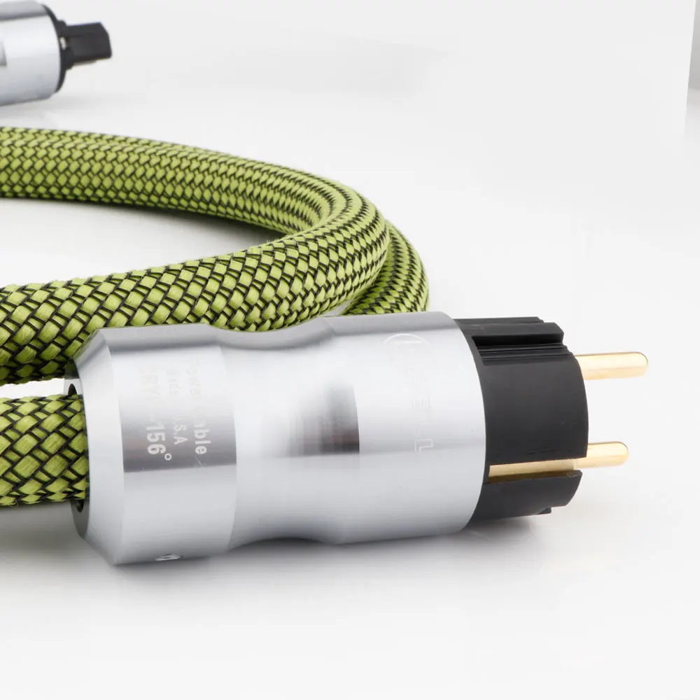 HIFI CRYO196 Stromkabel US/EU/AU Audiophiles Netzkabel für Verstärker CD-Player EU-Stromleitung Grünes Geflecht Hifi-Stromkabel – Detail 20