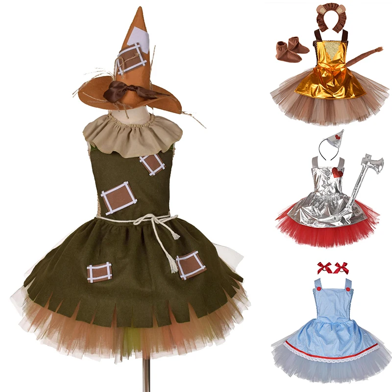 New Kid\'s Set Clown Witch Costume Wizard of Oz Scarecrow Drama Stage Costume Girls Dress Cosplay Halloween Gift Costumes