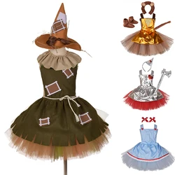 New Kid's Set Clown Witch Costume Wizard of Oz Scarecrow Drama Stage Costume Girls Dress Cosplay Halloween Gift Costumes