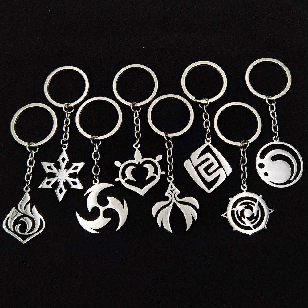 New Titanium Steel Genshin Impact keychain Kaedehara Kazuha Elements Women and Men cute keychain Gift Accessories Cute Anime