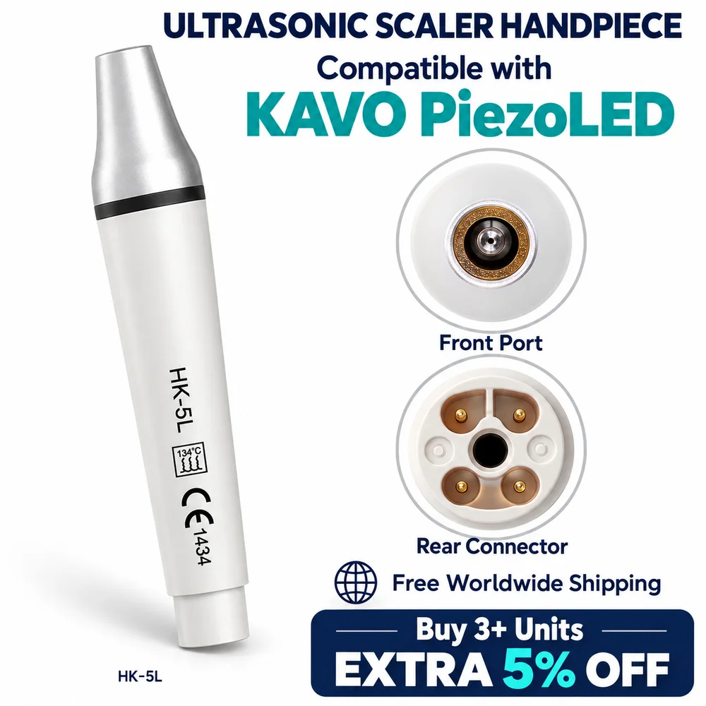 K2 HandpieceFor KAVO PiezoLed Dental Ultrasonic Scaler Dentistry with Tip Scaling Tips 201 202 203 Removing Supragingival HP-5L