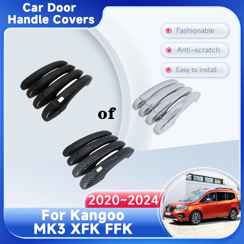 

Car Handle Covers For Renault Kangoo MK3 XFK FFK Mercedes-Benz Citan Nissan Townstar 2020~2024 Car Accessories Stickers Trim Set