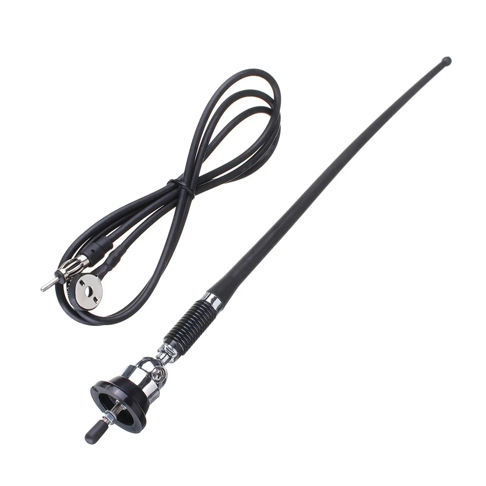 Universal Car Roof Antenna Whip Antenna Black Spare Parts with Swivel Base Replaces Car Radio AM/FM Antenna Booster