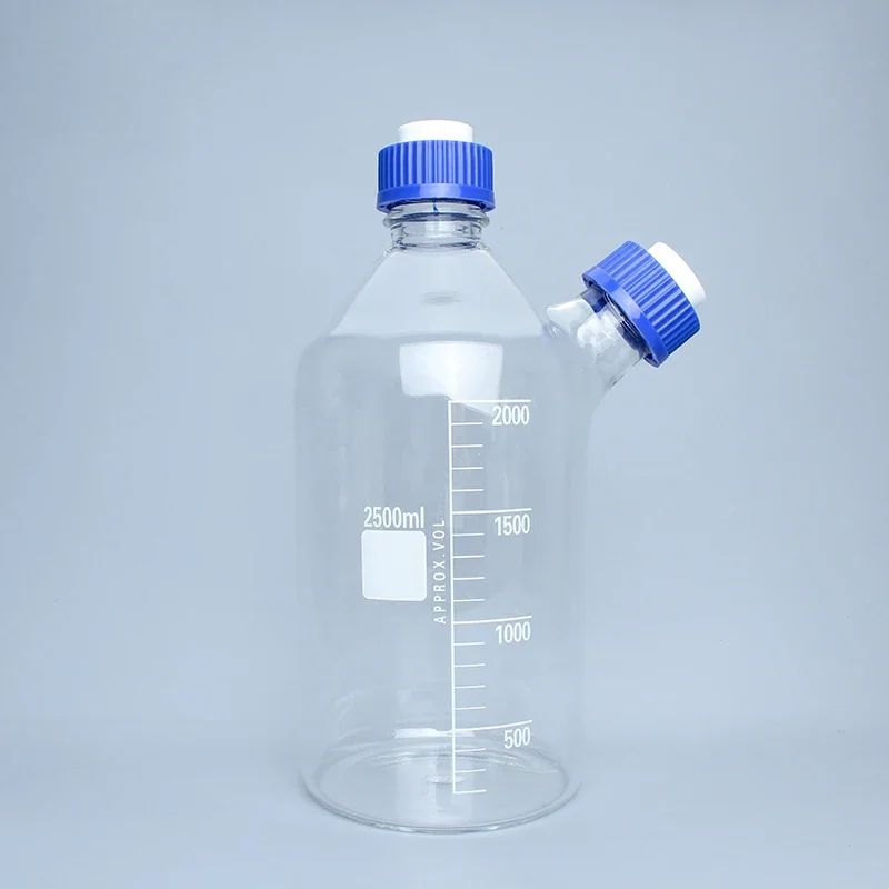 2000ml Waste Bottle HPLC Liquid Chromatography Mobile Phase Solvent Bottle Blue Wide Mouth Bottle Silk Mouth Reagent Bottle