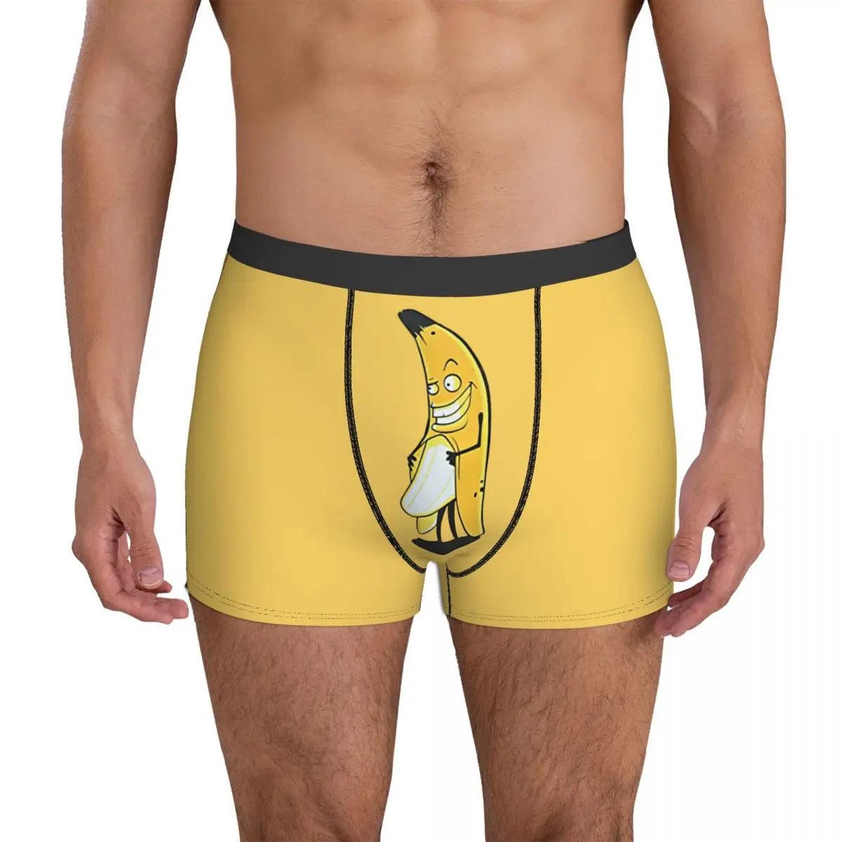 Banana Cartoon Funny Underpants Breathbale Panties Male Underwear Print Shorts Boxer Briefs