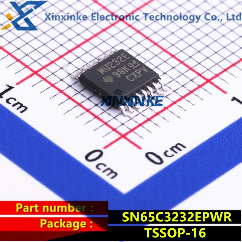 SN65C3232EPWR MU232E TSSOP-16 RS-232 Interface IC 3-5.5V 2 Ch 1 Mbit Line Driver/Receiver Full Duplex Transceivers